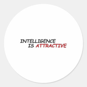 Intelligenz ist attraktiv runder aufkleber