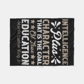 Intelligenz Plus Charakter Mlk Tag Schwarze Geschi Fleecedecke (Vorderseite (Horizontal))