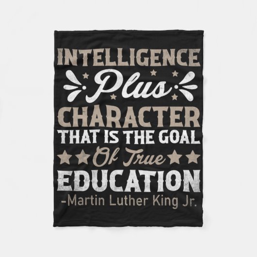 Intelligenz Plus Charakter Mlk Tag Schwarze Geschi Fleecedecke (Vorderseite)