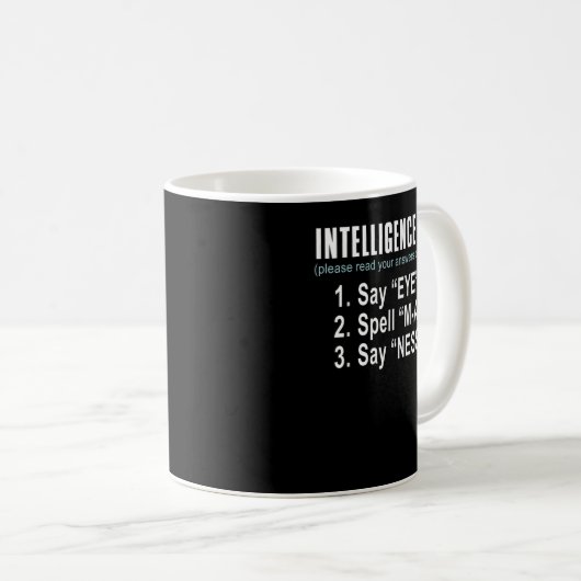 Intelligenztest Say Eye M A P Ness lustiger Vater Kaffeetasse (VorderseiteRechts)