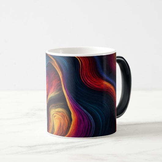 Intense Abstract Morphing Energy Wave Mug Verwandlungstasse (VorderseiteRechts)