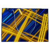 Intense Abstract Neon Synthwave Digital Cyber Große Geschenktüte (Rückseite)
