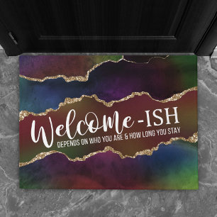 Intense Agate Dark Moody Rainbow Welcome-Ish Fußmatte