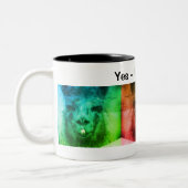 Intense Black Llama Funny Animal Zweifarbige Tasse (Links)
