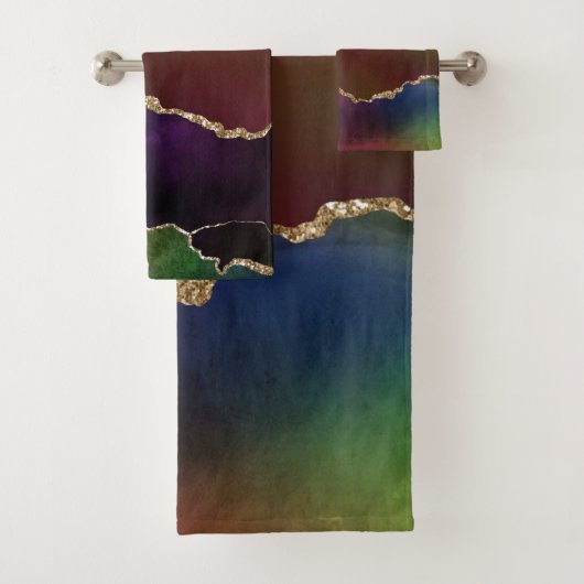 Intense Dark Agate | Moody Rainbow Jewel Tone Badhandtuch Set (Insitu)