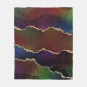 Intense Dark Agate | Moody Rainbow Jewel Tone Fleecedecke (Vorderseite)