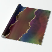 Intense Dark Agate | Moody Rainbow Jewel Tone Geschenkpapier (Ungerollt)