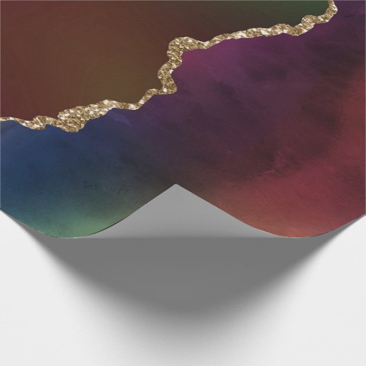 Intense Dark Agate | Moody Rainbow Jewel Tone Geschenkpapier (Ecke)