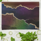 Intense Dark Agate | Moody Rainbow Jewel Tone Geschirrtuch (Gefaltet)