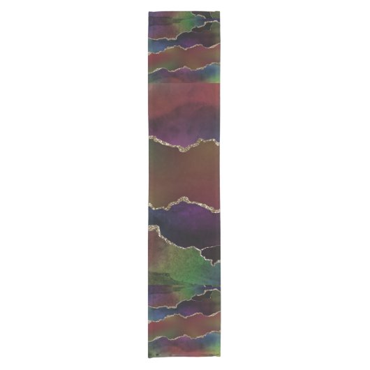 Intense Dark Agate | Moody Rainbow Jewel Tone Kurzer Tischläufer (Vorderseite)