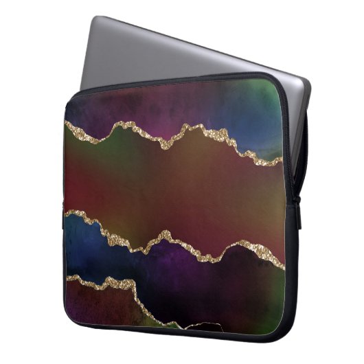 Intense Dark Agate | Moody Rainbow Jewel Tone Laptopschutzhülle (Vorderseite Links)