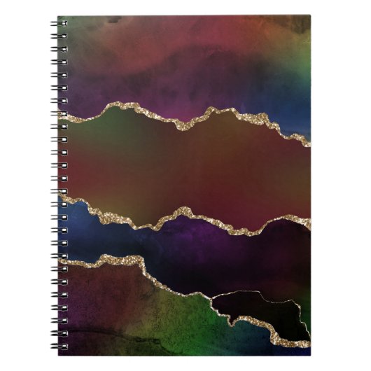 Intense Dark Agate | Moody Rainbow Jewel Tone Notizblock (Vorderseite)