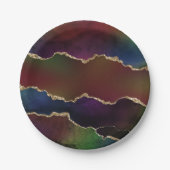 Intense Dark Agate | Moody Rainbow Jewel Tone Pappteller (Vorderseite)