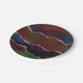 Intense Dark Agate | Moody Rainbow Jewel Tone Pappteller (Schrägansicht)