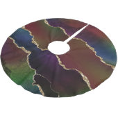 Intense Dark Agate | Moody Rainbow Jewel Tone Polyester Weihnachtsbaumdecke (Schrägansicht)