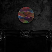 Intense Dark Agate | Moody Rainbow Jewel Tone Runde Wanduhr