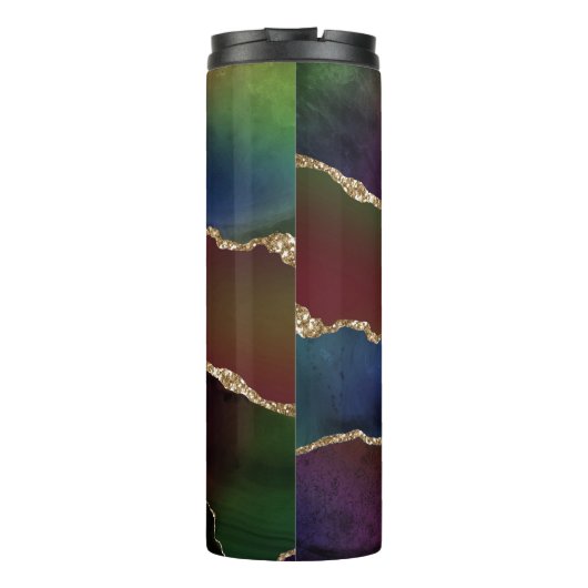 Intense Dark Agate | Moody Rainbow Jewel Tone Thermosbecher (Rückseite)