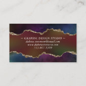 Intense Dark Agate | Moody Rainbow Jewel Tone Visitenkarte (Rückseite)