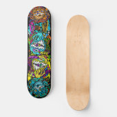 Intense Day Glo Psycho Loco Insane Graphics Skateboard (Vorderseite)