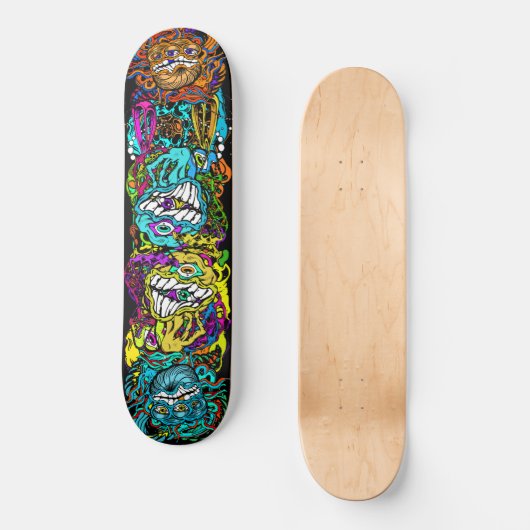 Intense Day Glo Psycho Loco Insane Graphics Skateboard (Vorderseite)