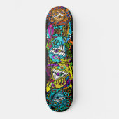Intense Day Glo Psycho Loco Insane Graphics Skateboard (Vorderseite)