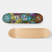 Intense Day Glo Psycho Loco Insane Graphics Skateboard (Horizontal)