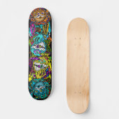 Intense Day Glo Psycho Loco Insane Graphics Skateboard (Vorderseite)