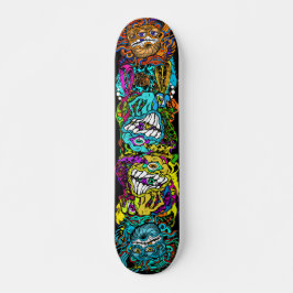 Intense Day Glo Psycho Loco Insane Graphics Skateboard