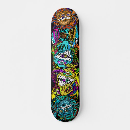 Intense Day Glo Psycho Loco Insane Graphics Skateboard (Vorne)