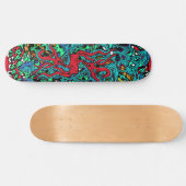 Intense Day Glo Psycho Loco Insane Graphics Skateboard (Horizontal)
