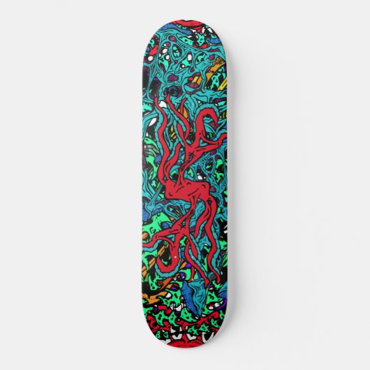 Intense Day Glo Psycho Loco Insane Graphics Skateboard (Vorderseite)