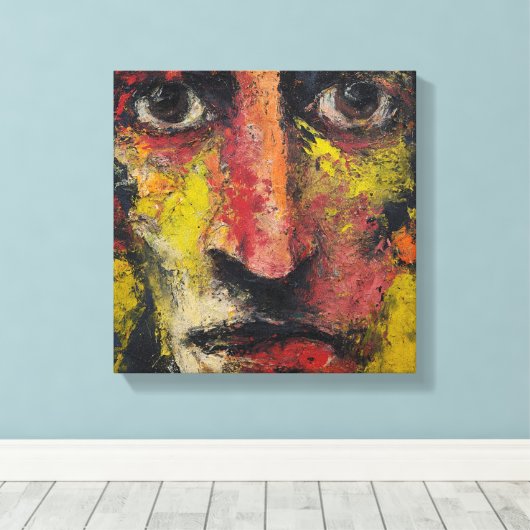 Intense Expressionist Face Canvas Leinwanddruck (Insitu (Holzboden))