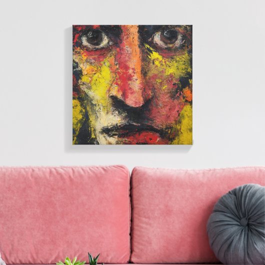 Intense Expressionist Face Canvas Leinwanddruck (Insitu (Wohnzimmer))