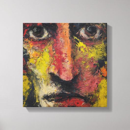 Intense Expressionist Face Canvas Leinwanddruck (Vorderseite)