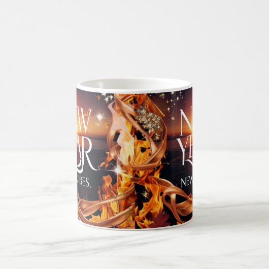 Intense Fire Sunset "New Year, New Vibes" Premium Kaffeetasse (Mittel)