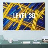 Intense Futuristic Neon Chaotic Digital Light Banner (Messe)