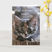 Intense Kitten Happy Birthday Card Karte (Gelbe Blume)