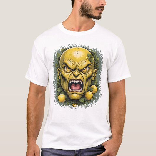 Intense Lemon Face with Spiked Details T-Shirt (Vorderseite)