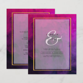 Intense Magenta Plum Lila INK Wedding INVITE