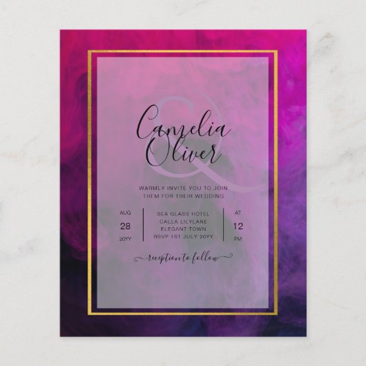 Intense Magenta Plum Lila INK Wedding INVITE (Vorderseite)
