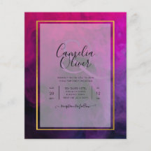 Intense Magenta Plum Lila INK Wedding INVITE