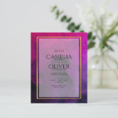 Intense Magenta Plum Lila INK Wedding INVITE (Stehend Vorderseite)