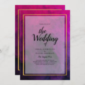 Intense Magenta Plum Lila INK Wedding INVITE Einladung (Vorne/Hinten)