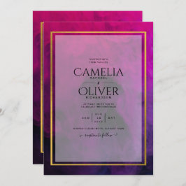 Intense Magenta Plum Lila INK Wedding INVITE Einladung