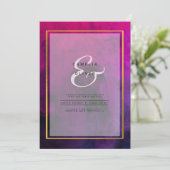 Intense Magenta Plum Lila INK Wedding INVITE Einladung (Stehend Vorderseite)