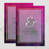 Intense Magenta Plum Lila INK Wedding INVITE Einladung (Vorne/Hinten)