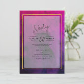 Intense Magenta Plum Lila INK Wedding INVITE Einladung (Stehend Vorderseite)