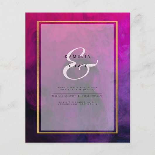 Intense Magenta Plum Lila INK Wedding INVITE Flyer (Vorne)