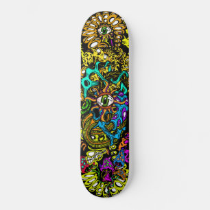Intense Mushroom Eyeball Halluzinationen Grafik Skateboard