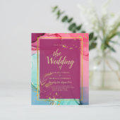 Intense PINK Türkis GOLD WEDD Alkohol Tinte (Stehend Vorderseite)